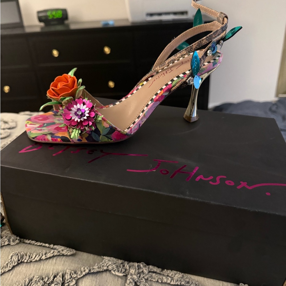 Betsey Johnson Multicolor Floral Heels